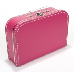 Koffertje fuchsia roze 25cm